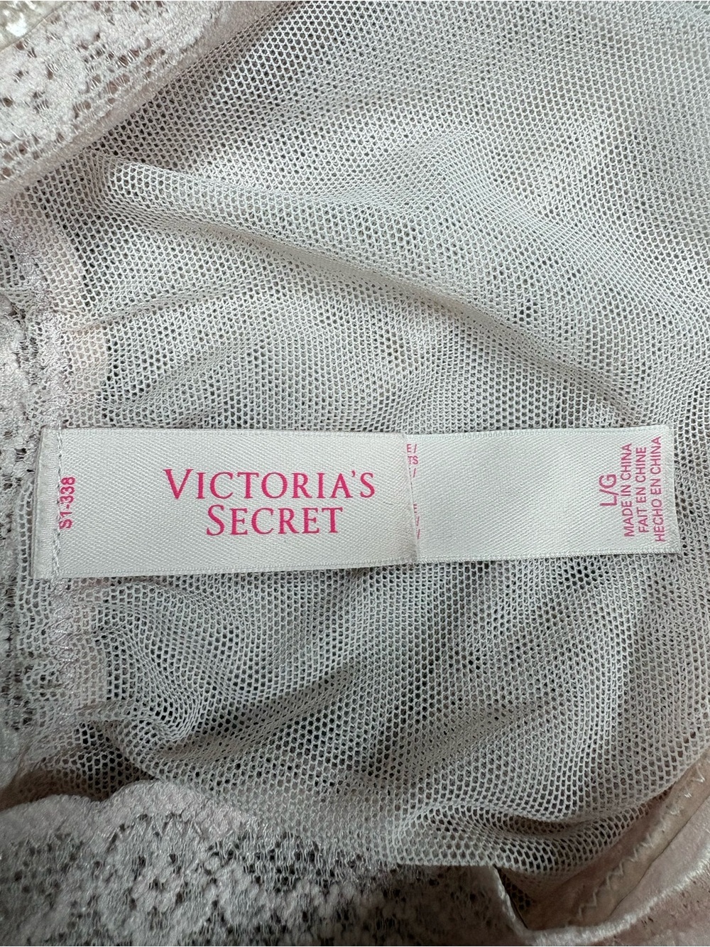 Pink Lace Feminine Coquette Sheer Mesh Babydoll Lingerie Sparkly Top Size L Open - Picture 2 of 8